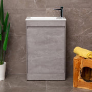 550mm Grey Floor Standing Vanity Unit with Ceramic Basin & Soft Close Door - Kwikley