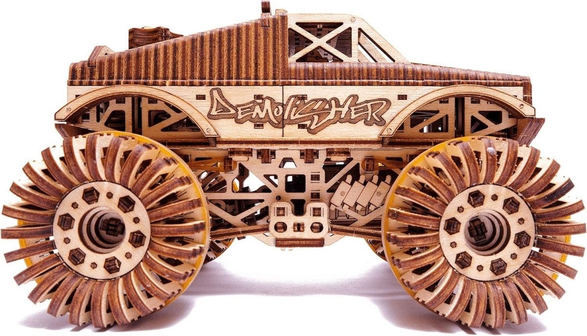 556pc Monster Truck 3D Wooden Puzzle Mechanical DIY Model Kit Build - Kwikley