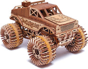 556pc Monster Truck 3D Wooden Puzzle Mechanical DIY Model Kit Build - Kwikley