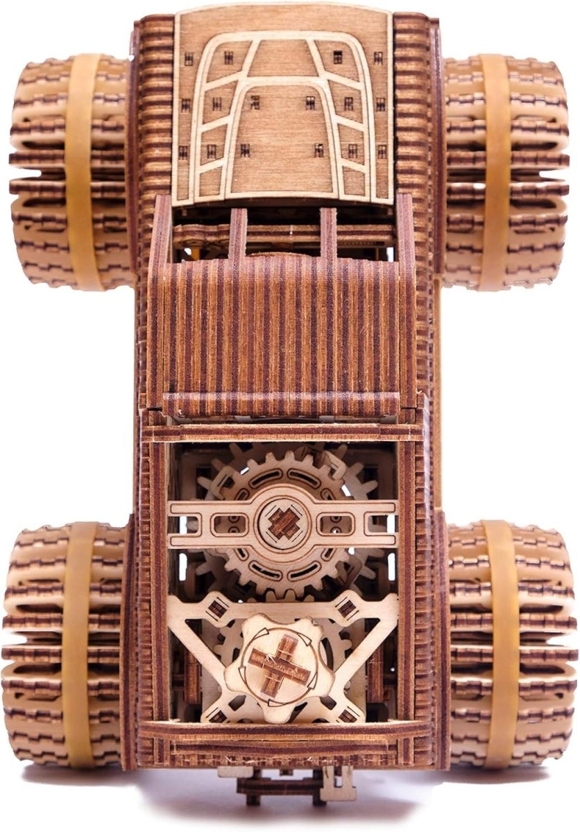 556pc Monster Truck 3D Wooden Puzzle Mechanical DIY Model Kit Build - Kwikley