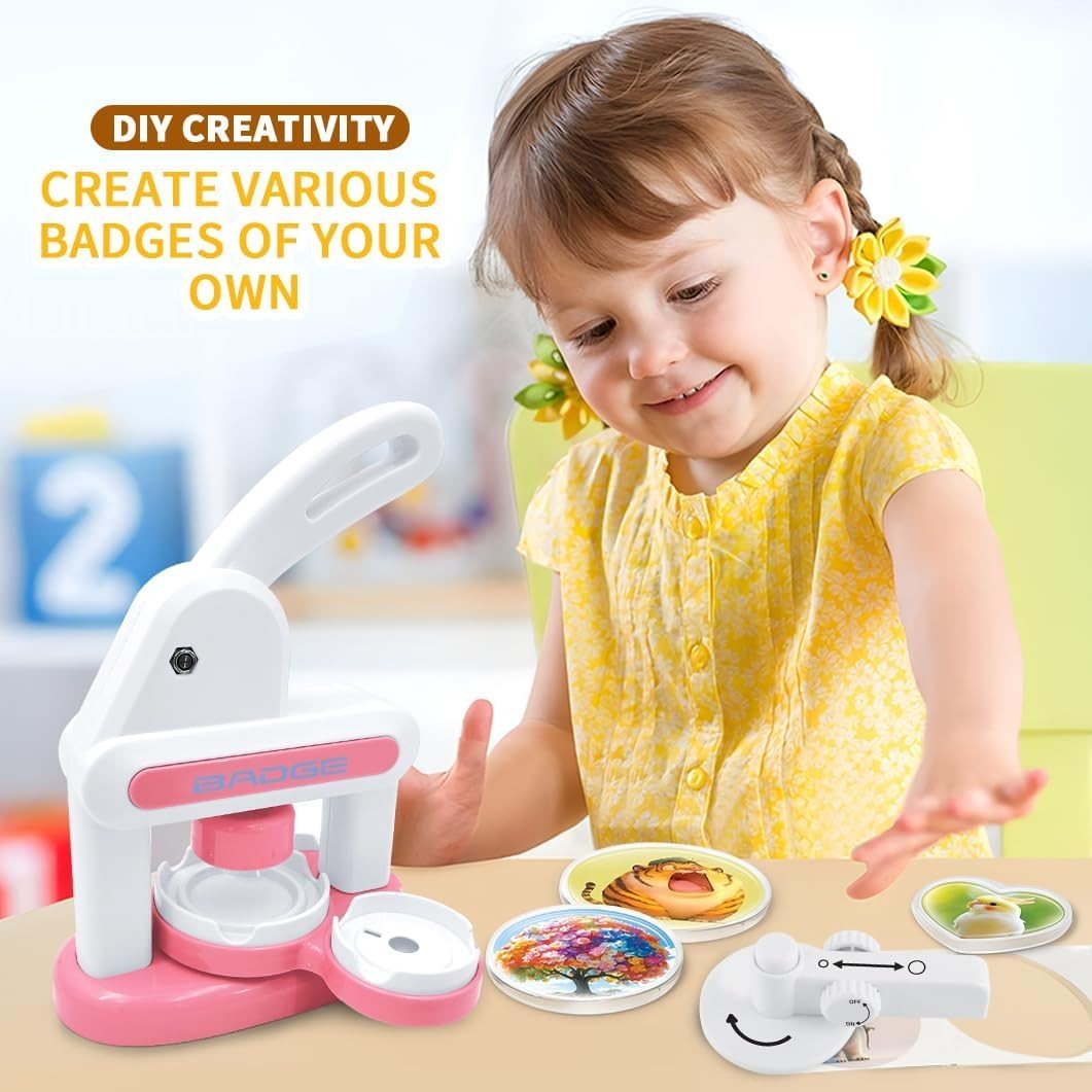 55mm Button Badge Maker Press Kit DIY Pin Machine Kids Crafts - Kwikley