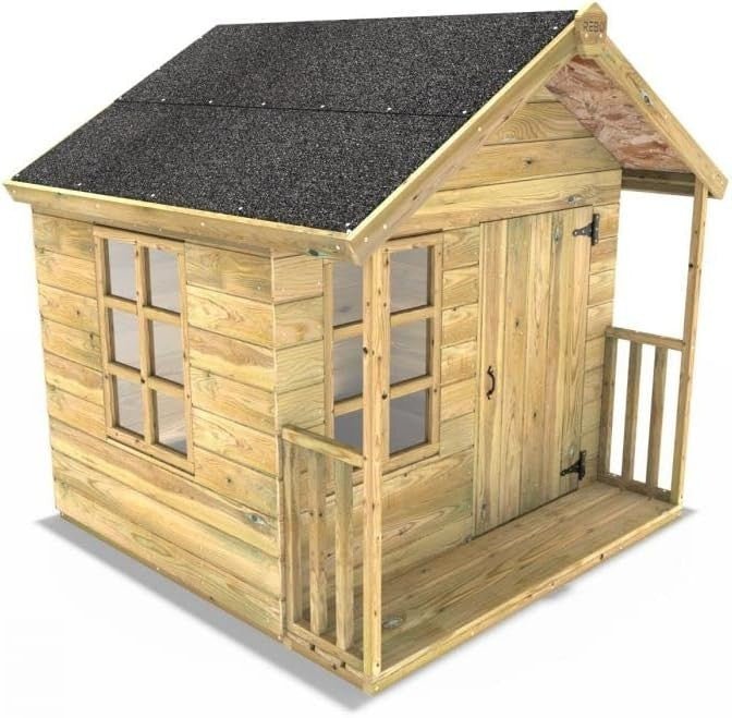 5FT x 5FT Wooden Kids Playhouse Outdoor Garden Wendy House - Kwikley