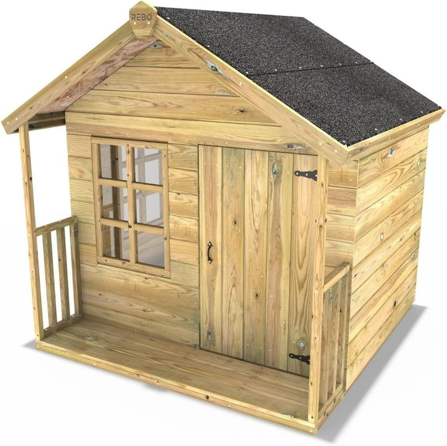 5FT x 5FT Wooden Kids Playhouse Outdoor Garden Wendy House - Kwikley
