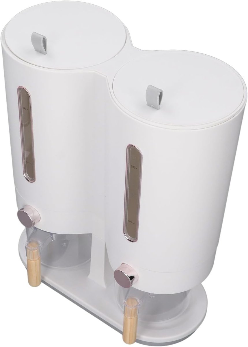 5KG Japanese Rice Storage Bucket Double Dispenser Press Lid Grain Bin - Kwikley