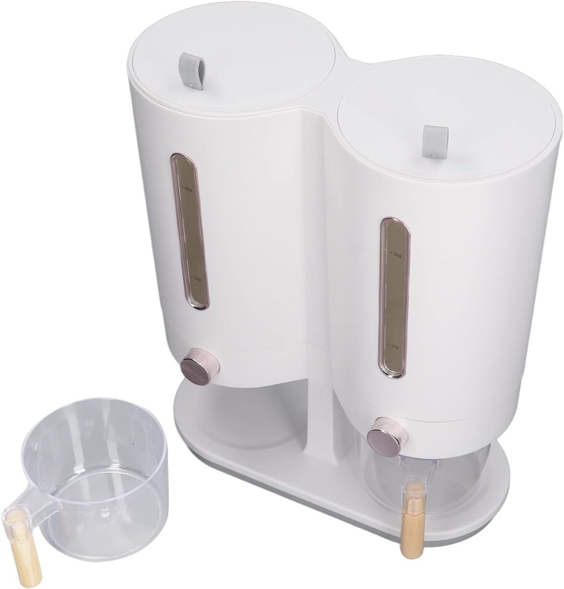 5KG Japanese Rice Storage Bucket Double Dispenser Press Lid Grain Bin - Kwikley
