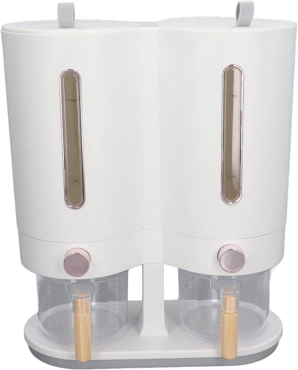 5KG Japanese Rice Storage Bucket Double Dispenser Press Lid Grain Bin - Kwikley