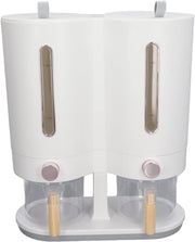 5KG Japanese Rice Storage Bucket Double Dispenser Press Lid Grain Bin - Kwikley