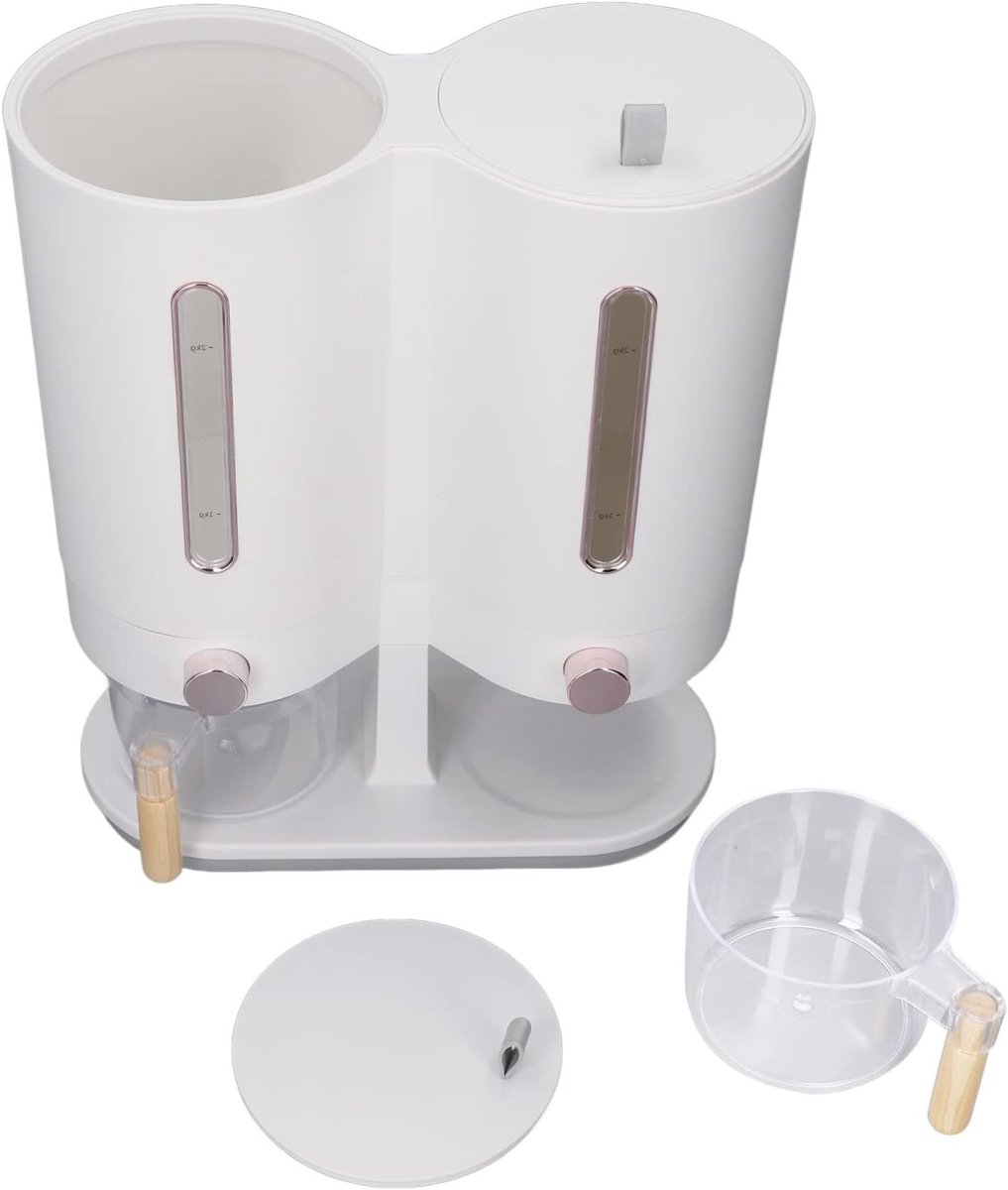 5KG Japanese Rice Storage Bucket Double Dispenser Press Lid Grain Bin - Kwikley