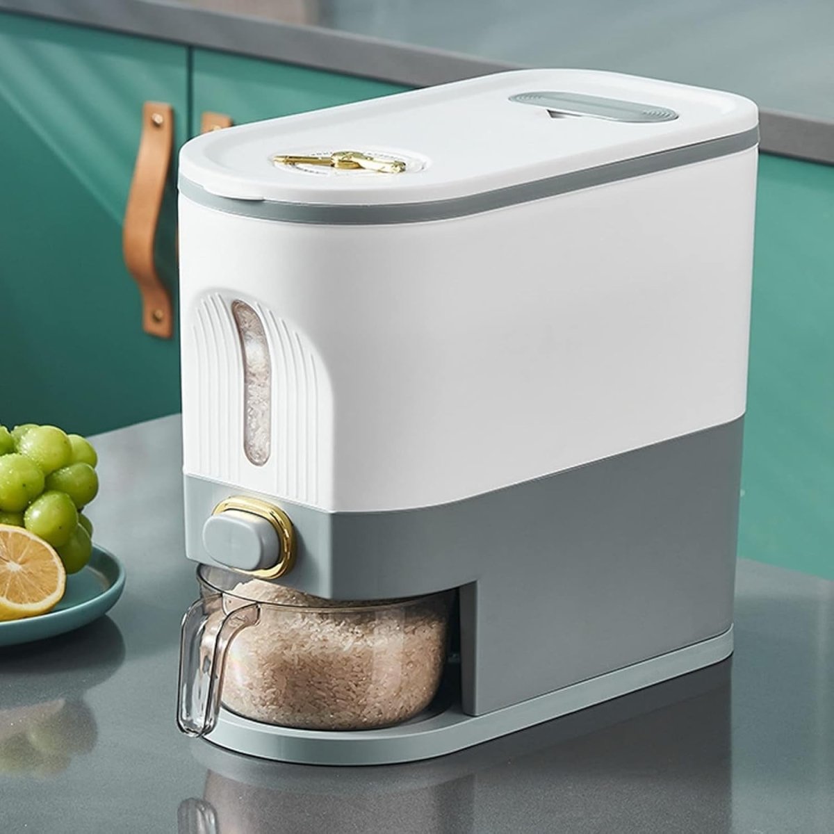 5KG Rice Dispenser Airtight Press Type Grain Storage Bin - Kwikley