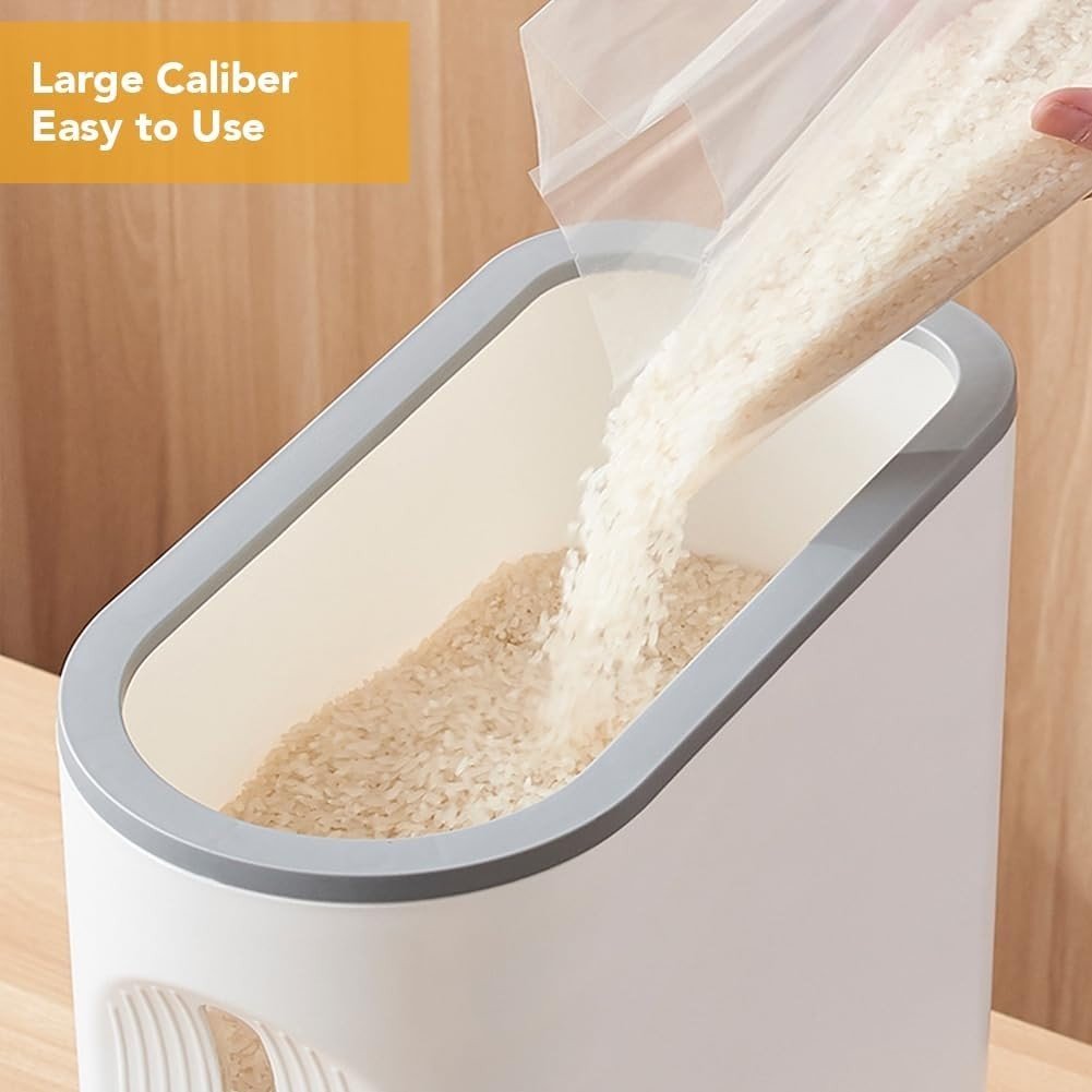 5KG Rice Dispenser Airtight Press Type Grain Storage Bin - Kwikley