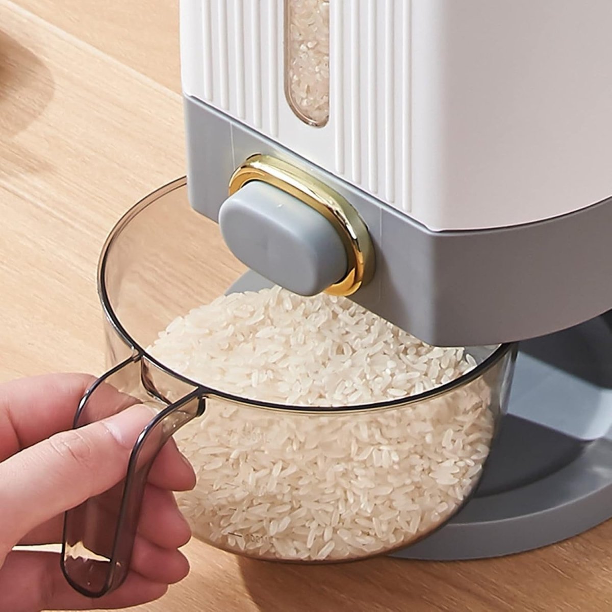 5KG Rice Dispenser Airtight Press Type Grain Storage Bin - Kwikley