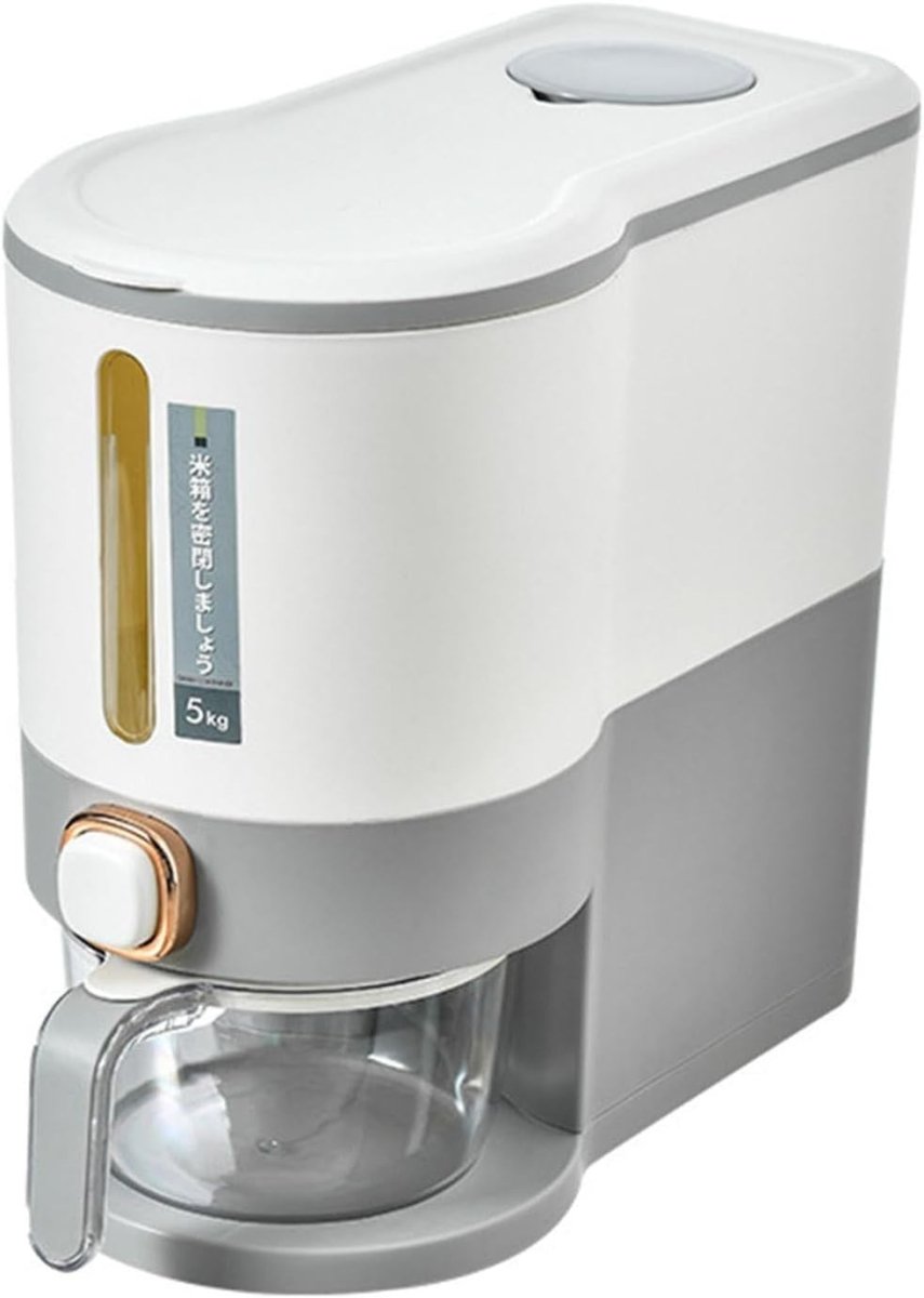 5KG Rice Dispenser Storage Container with Measuring Cup Grain Cereal Bin - Kwikley
