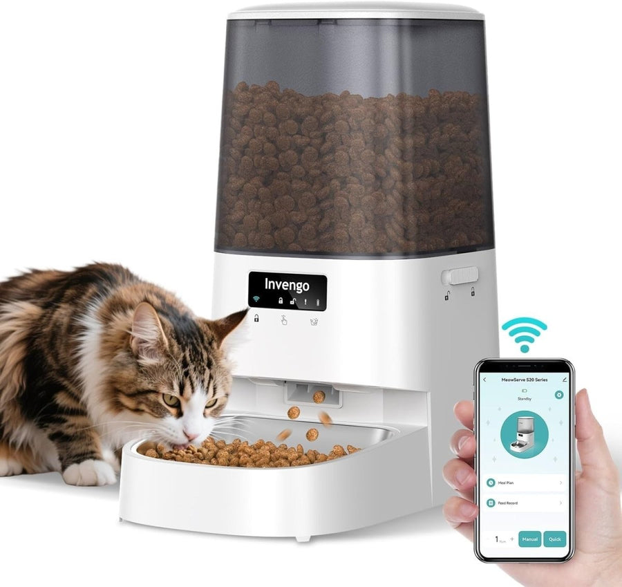 5L WiFi Automatic Cat Feeder Smart App Control Timed Food Dispenser - Kwikley