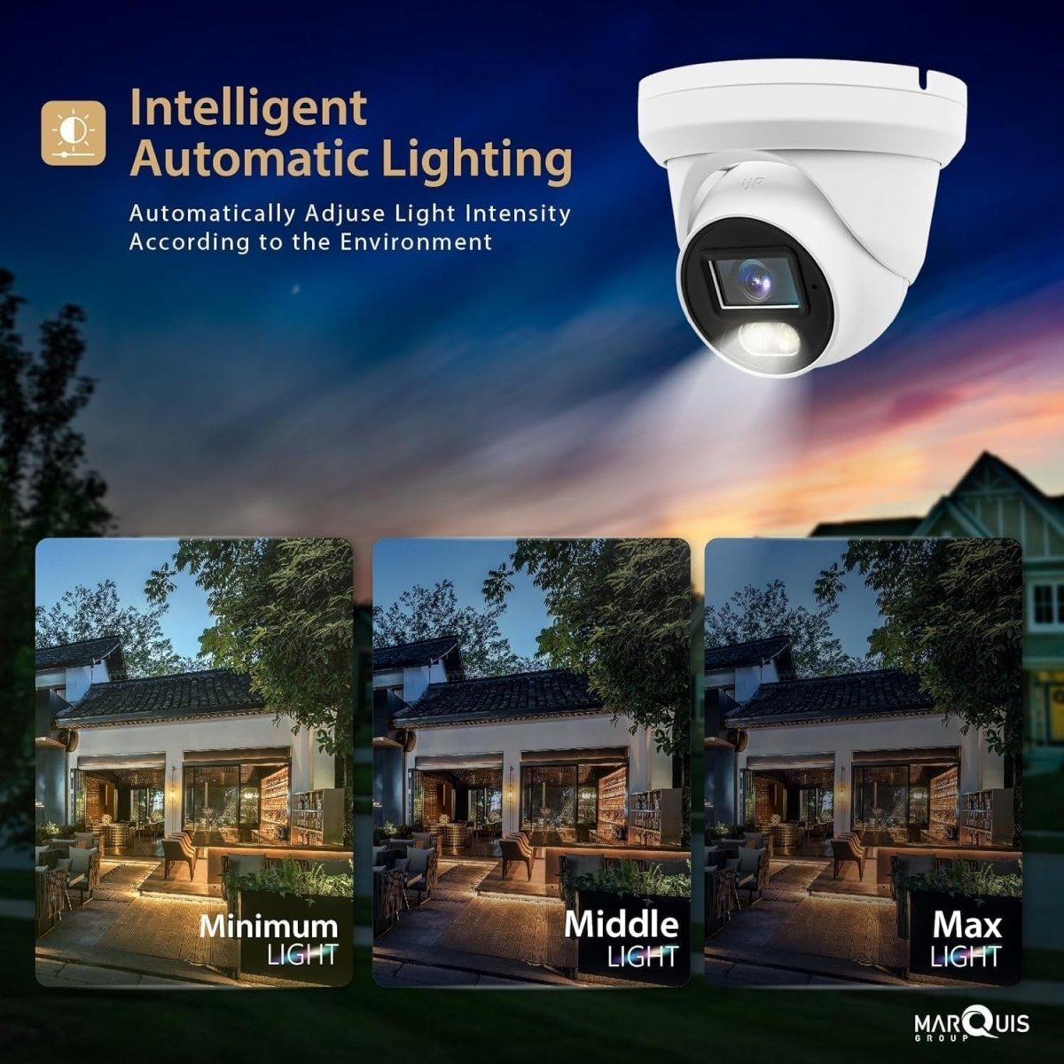 5MP 3K CCTV Dome Camera Audio Full Colour Night Vision IP66 Outdoor - Kwikley