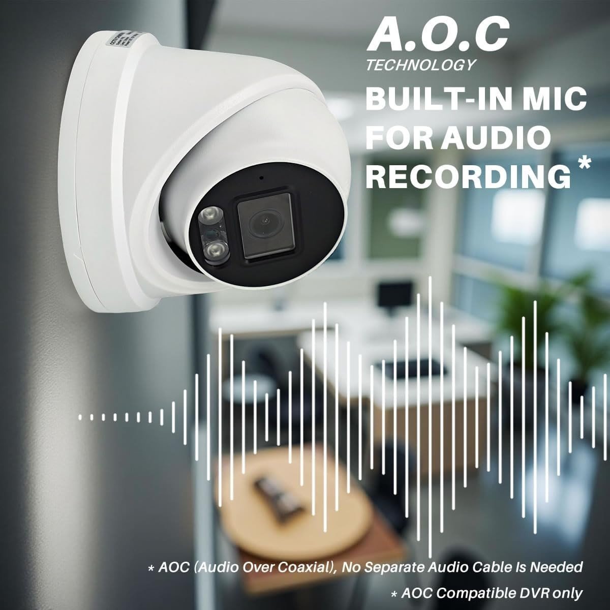 5MP 3K CCTV Dome Camera Audio Full Colour Night Vision IP66 Outdoor - Kwikley