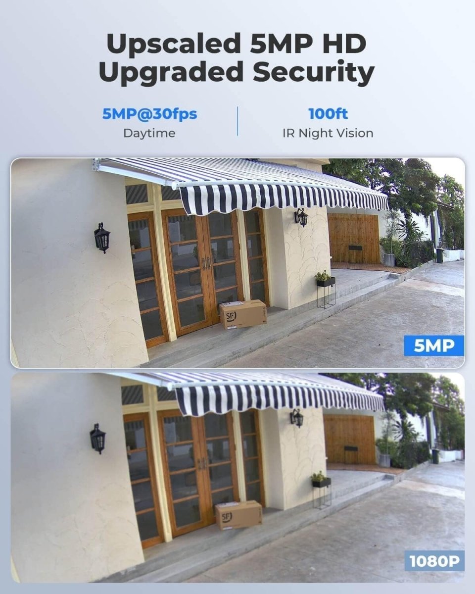 5MP PoE Security Camera Human Vehicle Detection Audio IP67 CCTV - Kwikley