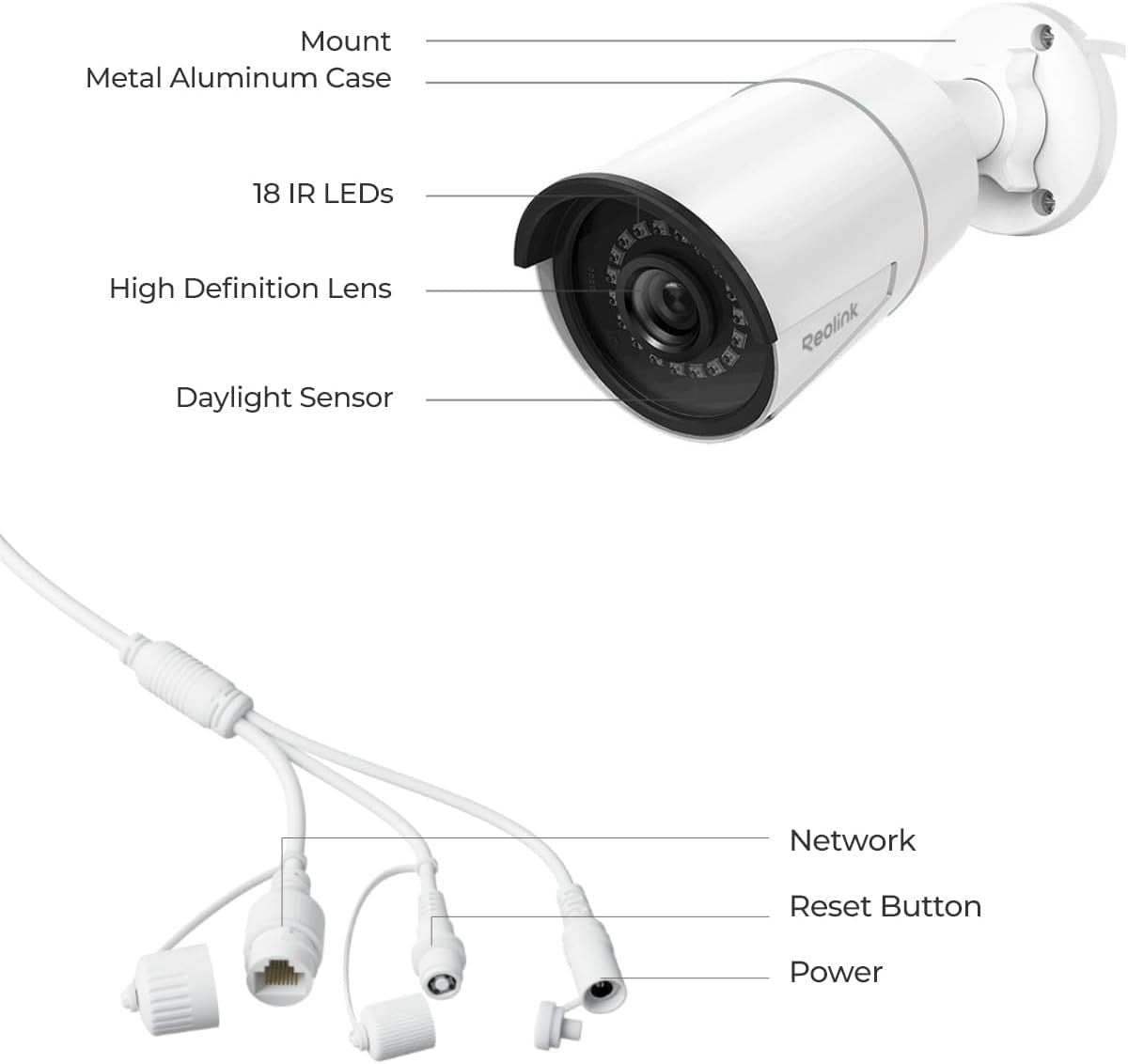 5MP PoE Security Camera Human Vehicle Detection Audio IP67 CCTV - Kwikley