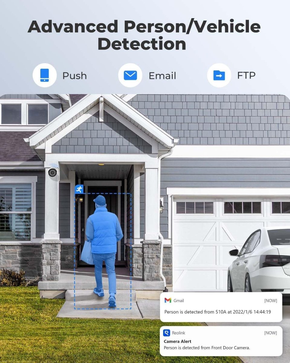 5MP PoE Security Camera Human Vehicle Detection Audio IP67 CCTV - Kwikley