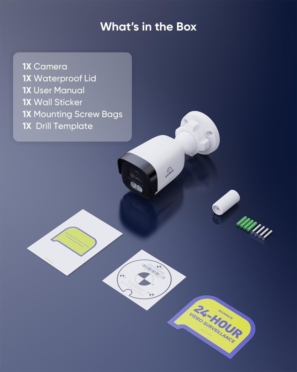 5MP PoE Security Camera Outdoor Two Way Audio AI Detection IP67 CCTV - Kwikley