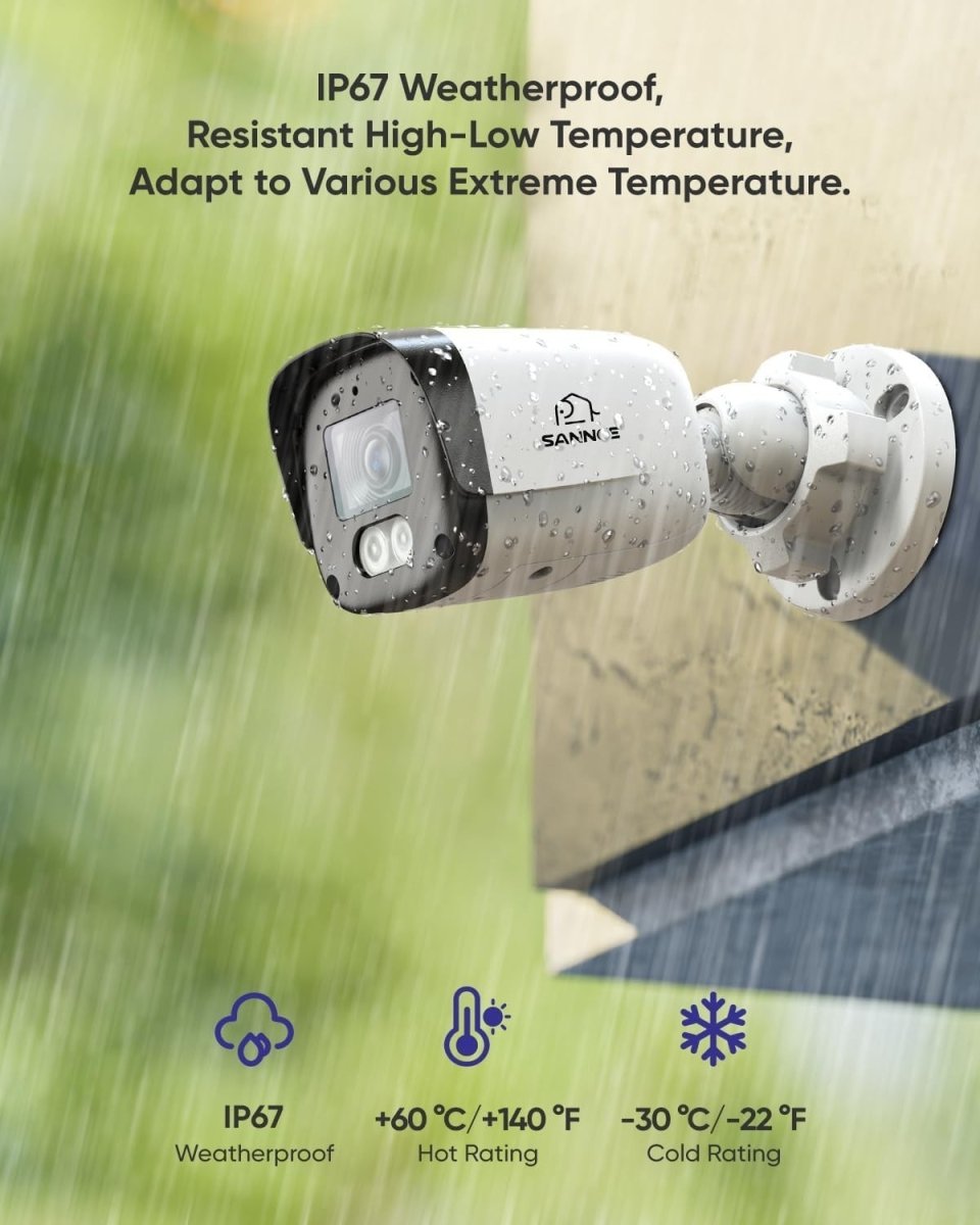 5MP PoE Security Camera Outdoor Two Way Audio AI Detection IP67 CCTV - Kwikley