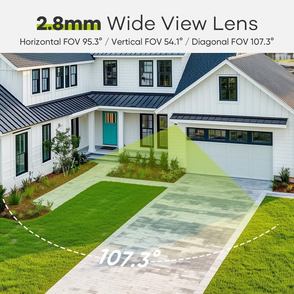5MP PoE Security Cameras with Audio AI Human Vehicle Detection 2 Pack - Kwikley