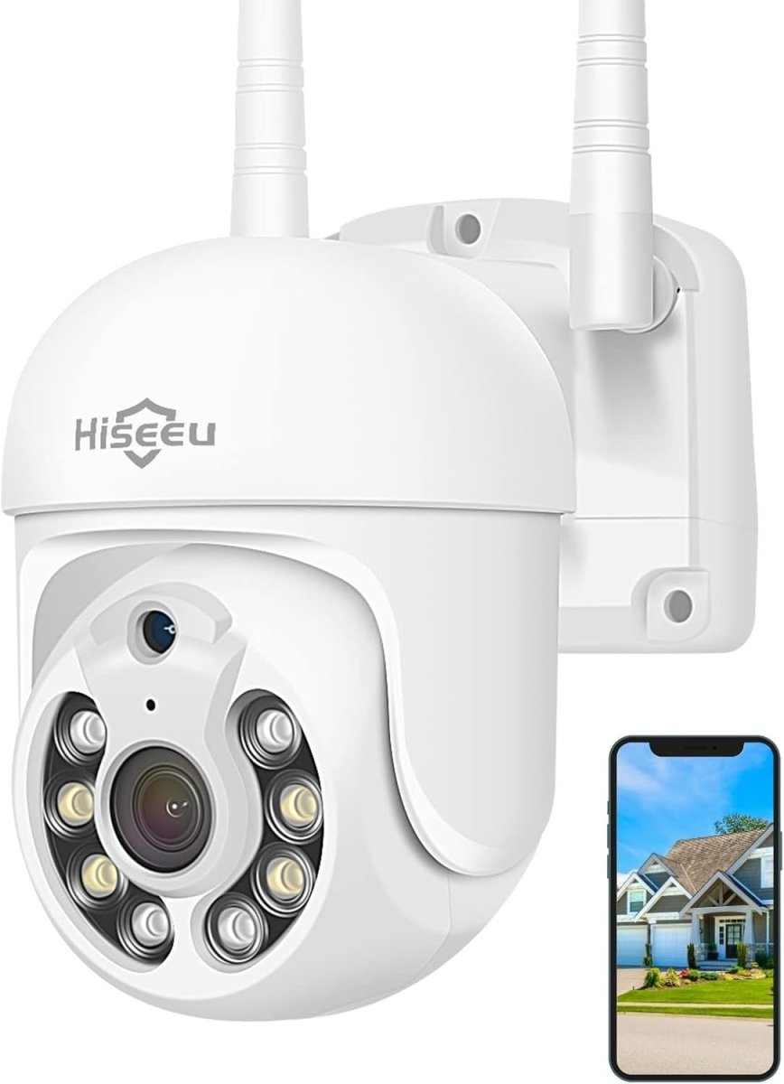 5MP PTZ Security Camera Outdoor WiFi 360° Auto Tracking Night Vision - Kwikley