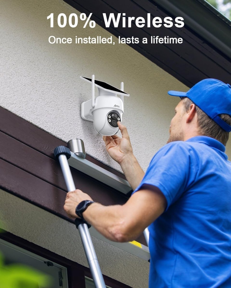 5MP Solar Security Camera Wireless Outdoor 360° PTZ Color Night Vision - Kwikley