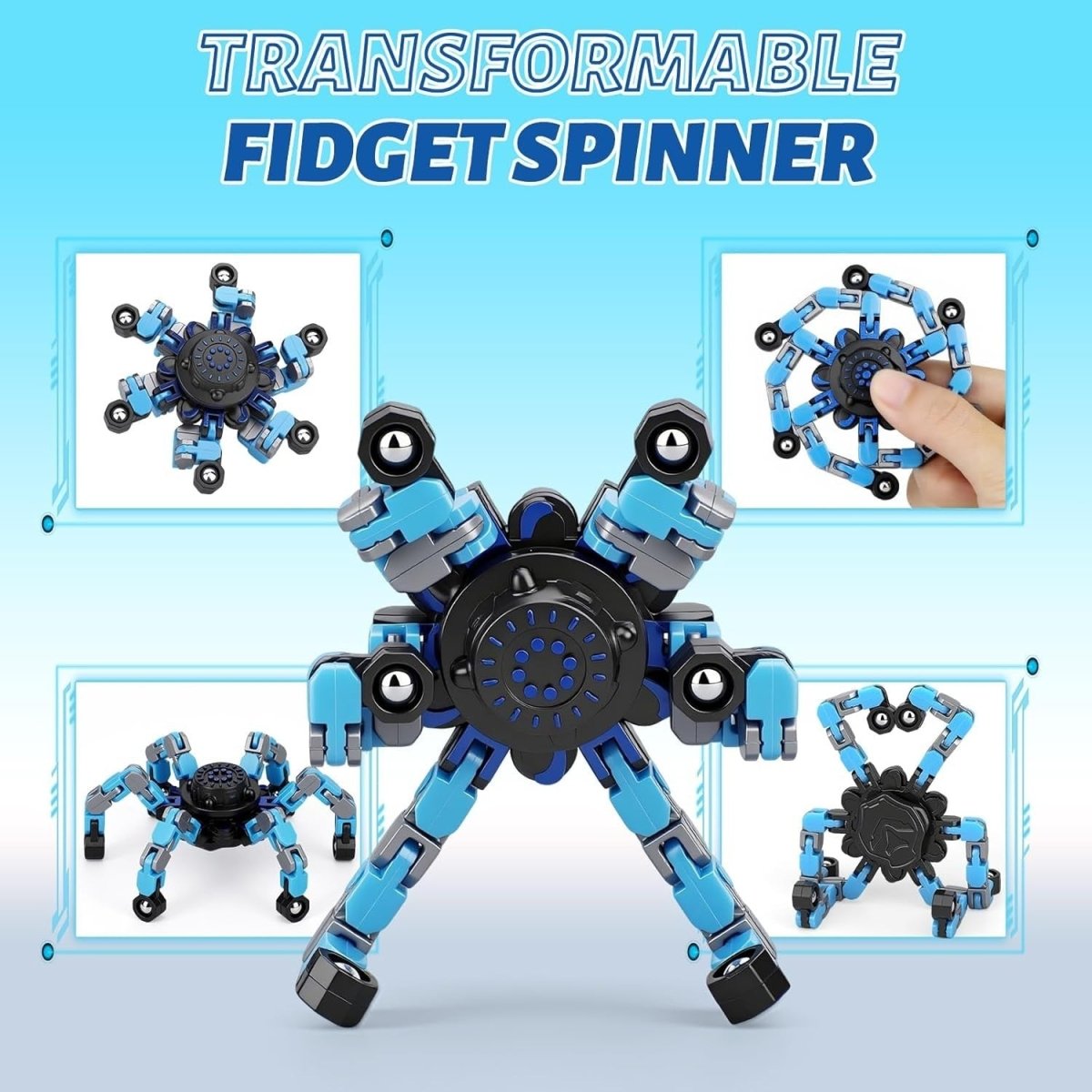 5pcs Fidget Spinner Chain Cube Set Stress Relief ADHD Focus Toys - Kwikley