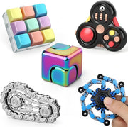 5pcs Fidget Spinner Chain Cube Set Stress Relief ADHD Focus Toys - Kwikley
