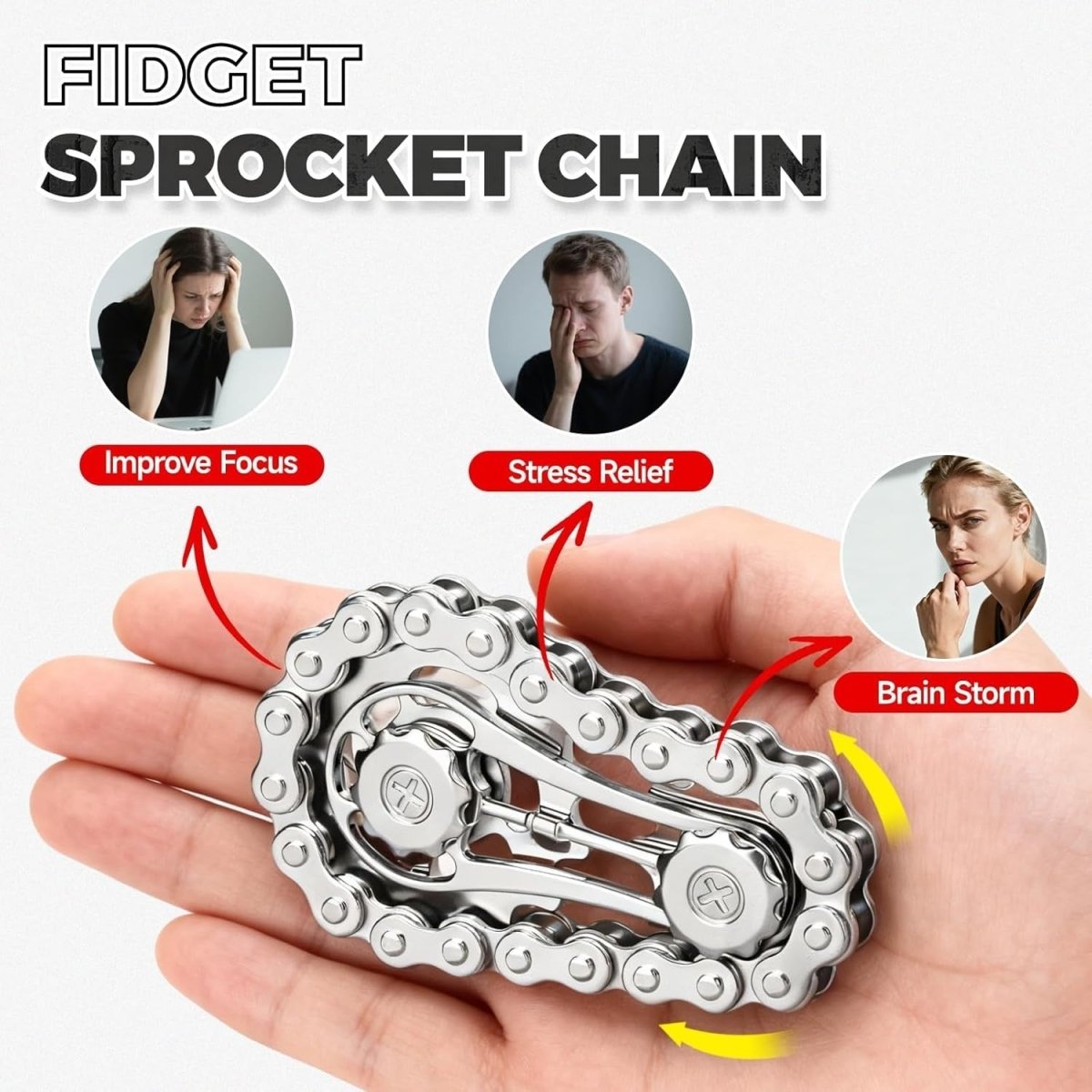 5pcs Fidget Spinner Chain Cube Set Stress Relief ADHD Focus Toys - Kwikley