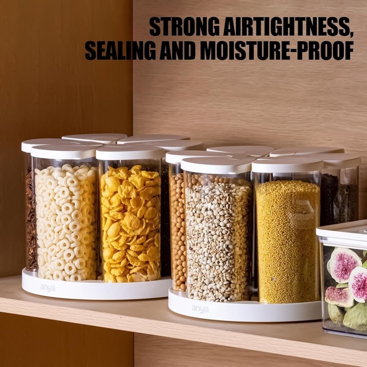 6 Grid Rotating Rice Dispenser Airtight Grain Cereal Storage Bin - Kwikley