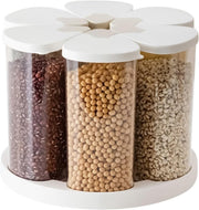 6 Grid Rotating Rice Dispenser Airtight Grain Cereal Storage Bin - Kwikley