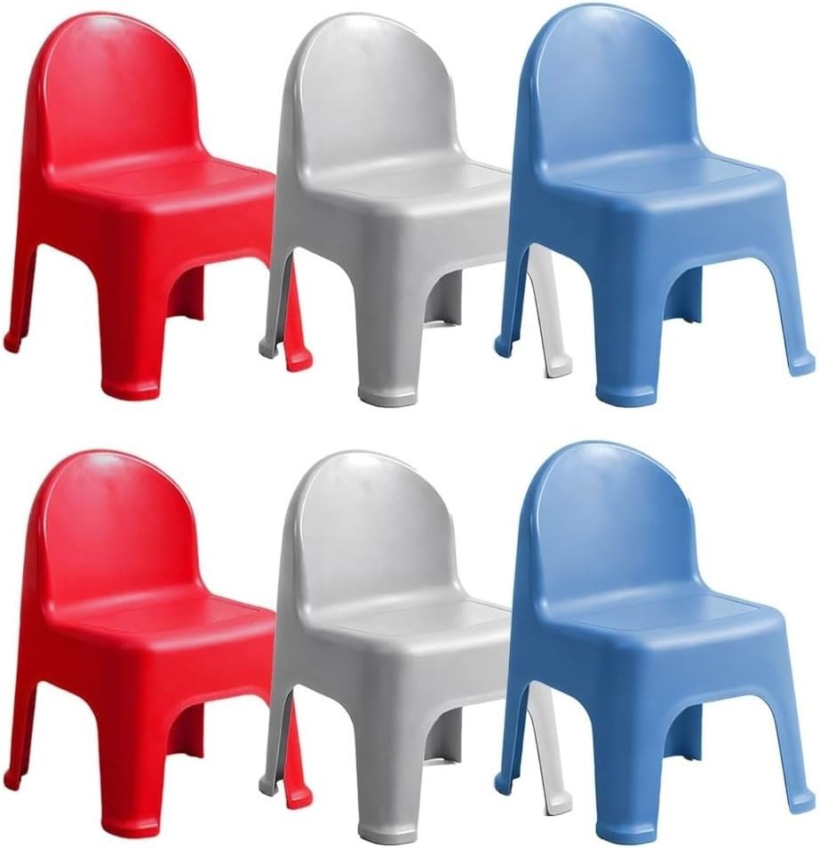 6 - Pack Stackable Toddler Classroom Chairs Plastic School Stools - Kwikley