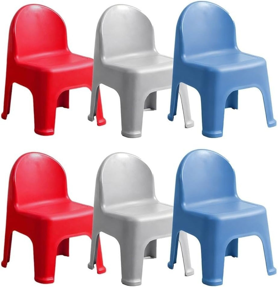 6 - Pack Stackable Toddler Classroom Chairs Plastic School Stools - Kwikley