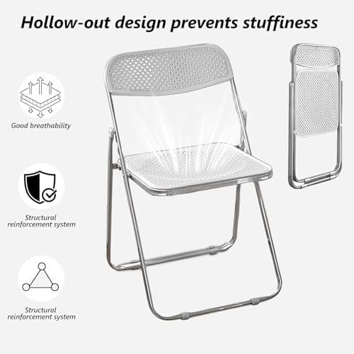 6 - Pack White Plastic Folding Chairs Stackable Portable Indoor Outdoor Party Seat - Kwikley