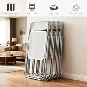 6 - Pack White Plastic Folding Chairs Stackable Portable Indoor Outdoor Party Seat - Kwikley