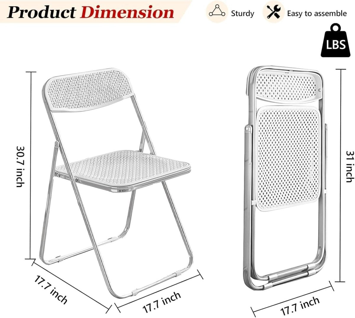 6 - Pack White Plastic Folding Chairs Stackable Portable Indoor Outdoor Party Seat - Kwikley