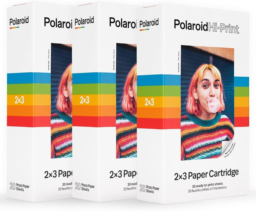 60 Sheets Photo Paper Cartridge 2x3 Sticky Back Printer Refill Pack - Kwikley