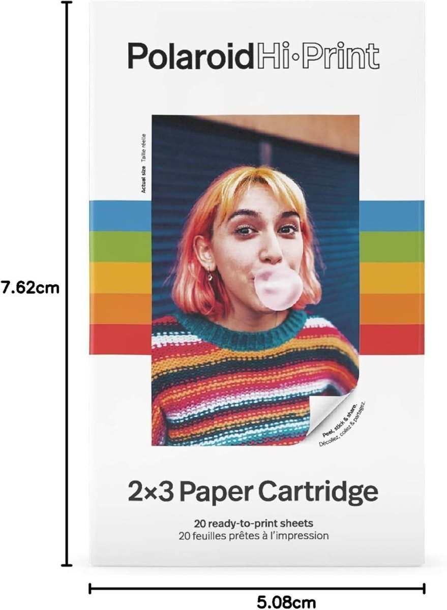 60 Sheets Photo Paper Cartridge 2x3 Sticky Back Printer Refill Pack - Kwikley