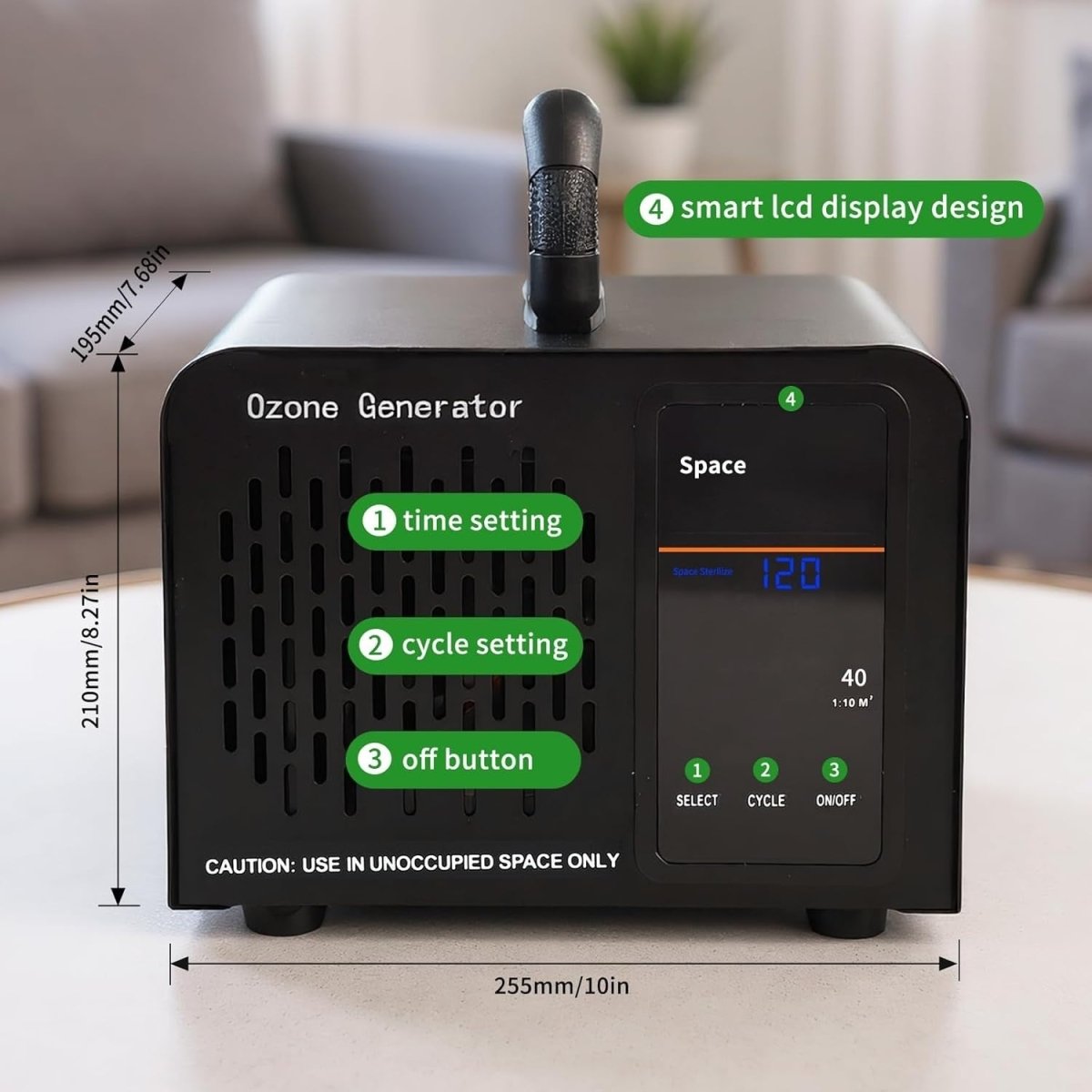 60000mg Ozone Generator Air Purifier Odour Smoke Removal Timer - Kwikley