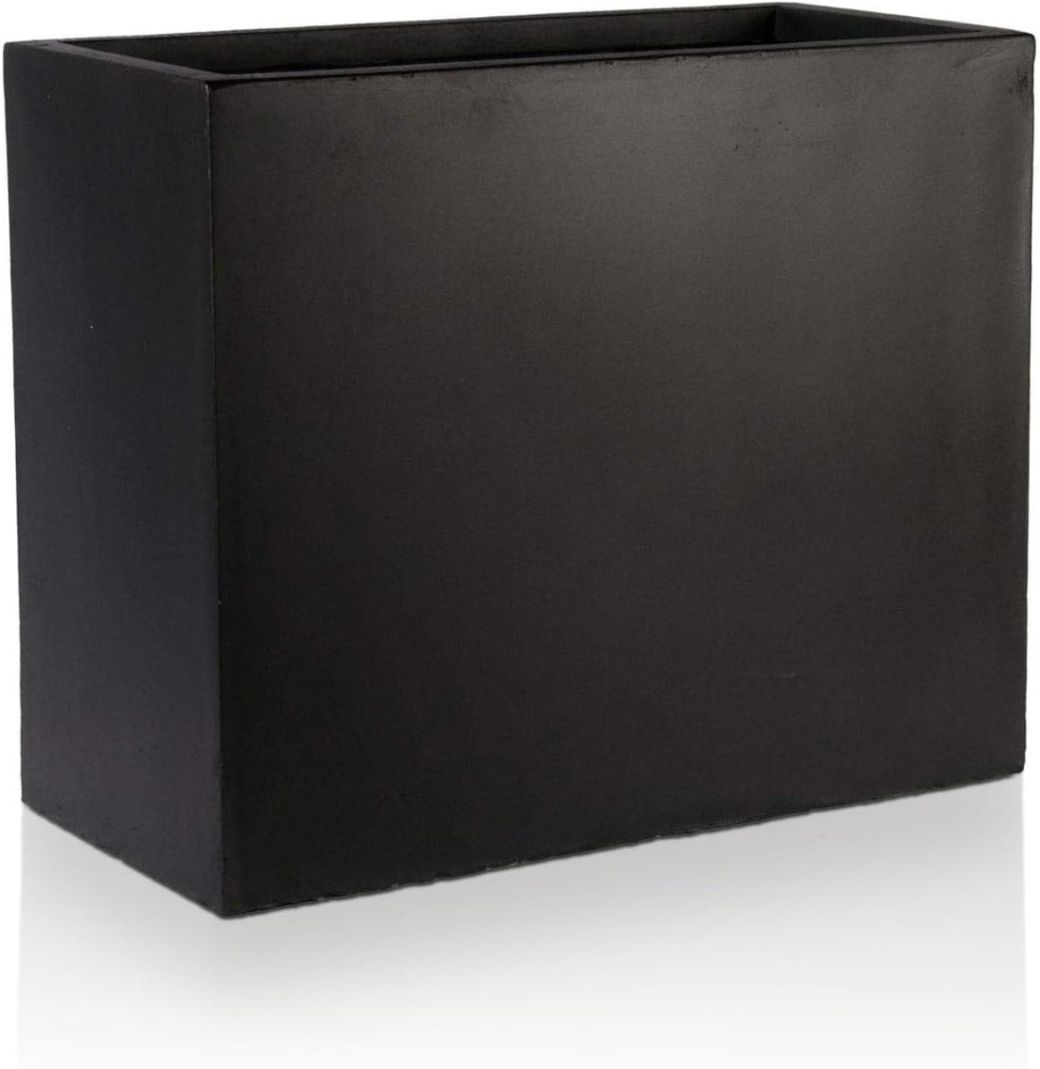 60cm Large Trough Planter Black Stone Effect Outdoor Plant Pot - Kwikley