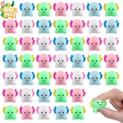 60pcs Mini Axolotl Stress Relief Fidget Toys Cute Sensory Squeeze Gifts - Kwikley