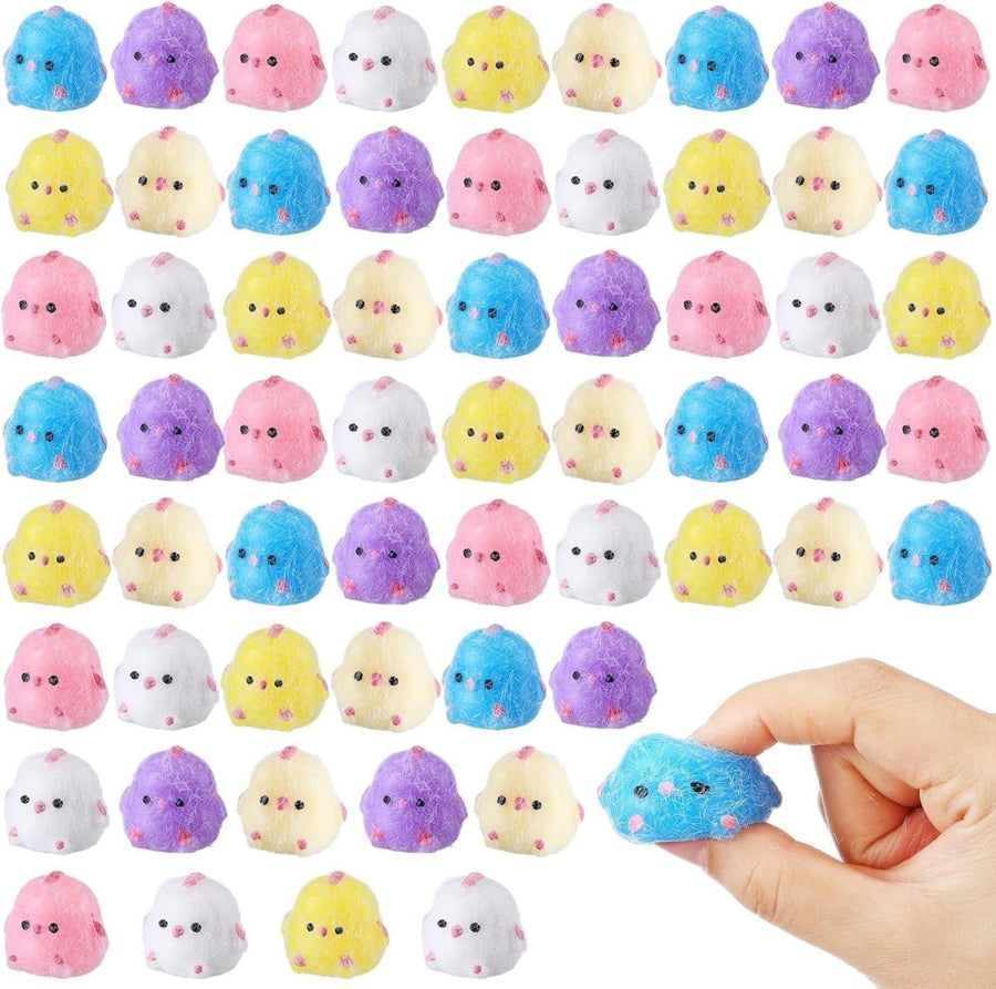 60pcs Mini Chick Stress Relief Fidget Toys Cute Sensory Squeeze Gifts - Kwikley