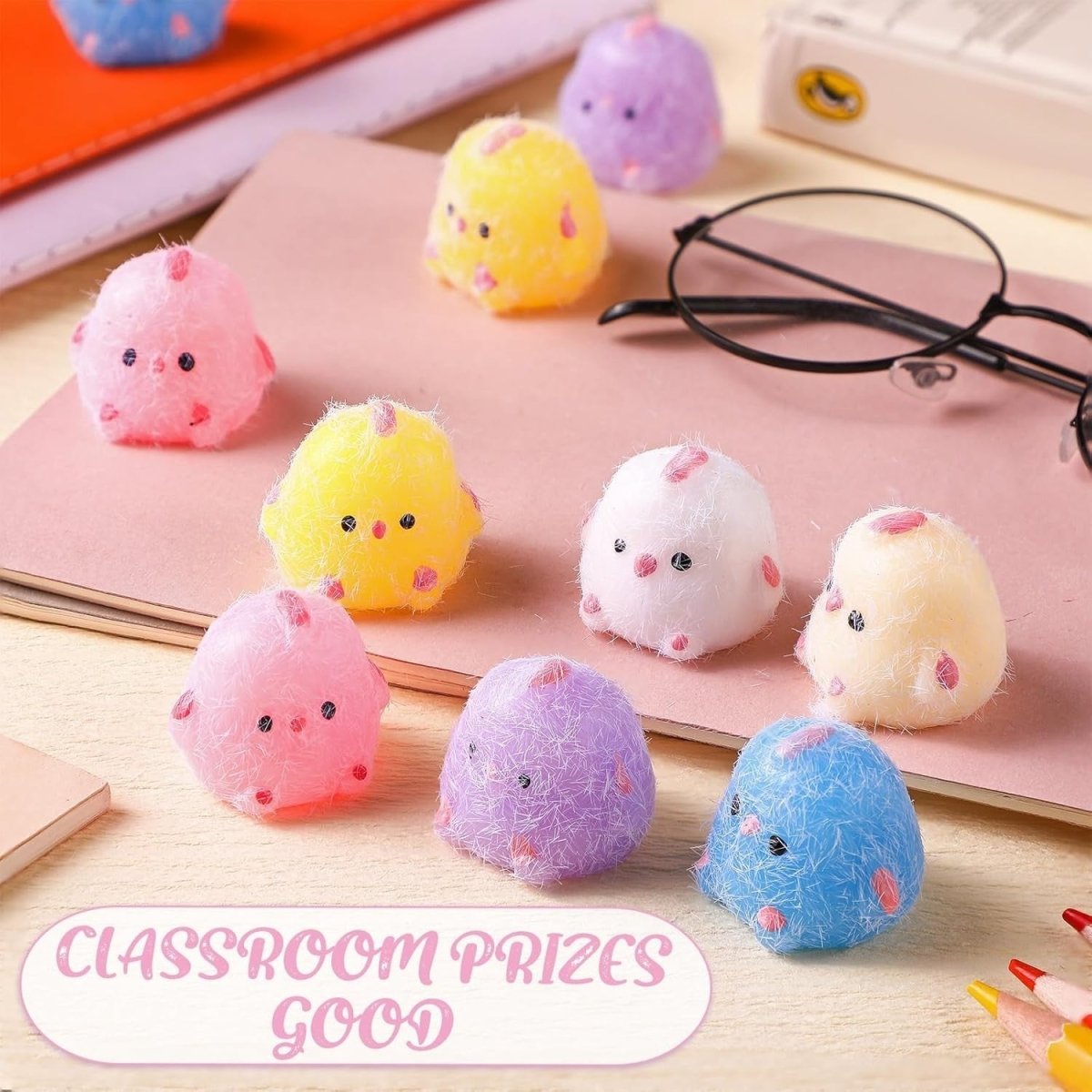 60pcs Mini Chick Stress Relief Fidget Toys Cute Sensory Squeeze Gifts - Kwikley