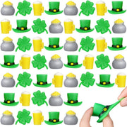 60pcs St Patrick’s Day Mini Shamrock Squeeze Fidget Toys Stress Relief - Kwikley