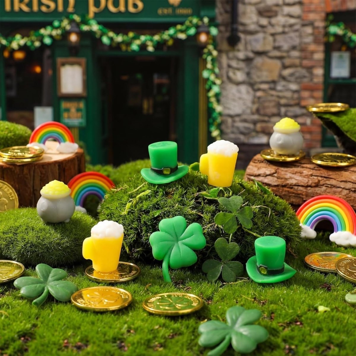 60pcs St Patrick’s Day Mini Shamrock Squeeze Fidget Toys Stress Relief - Kwikley