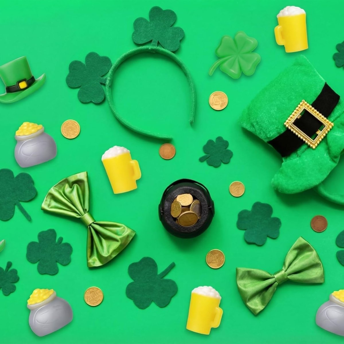 60pcs St Patrick’s Day Mini Shamrock Squeeze Fidget Toys Stress Relief - Kwikley