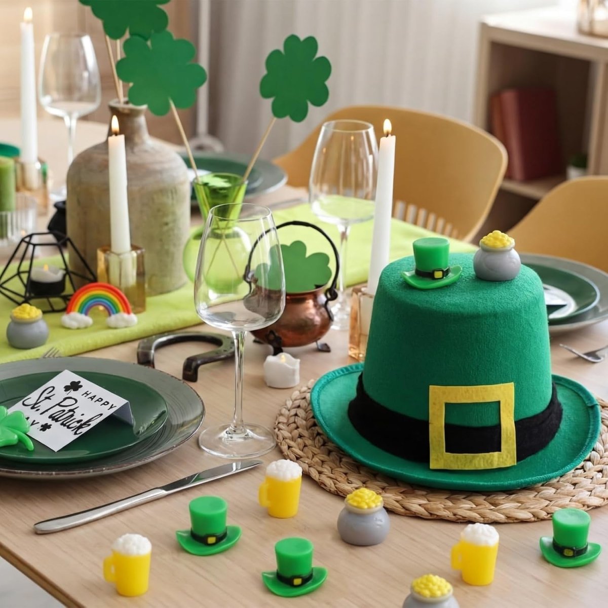60pcs St Patrick’s Day Mini Shamrock Squeeze Fidget Toys Stress Relief - Kwikley