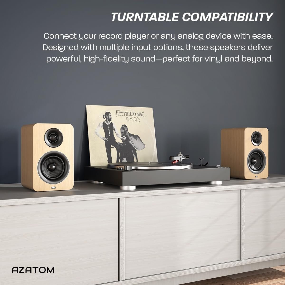 60W Bluetooth Bookshelf Speakers Oak Carbon Fibre Drivers Optical USB - Kwikley