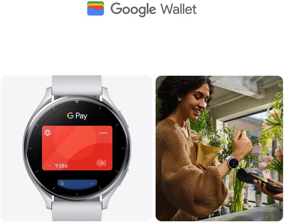 Silver Wear OS Smart Watch GPS NFC Fitness Tracker